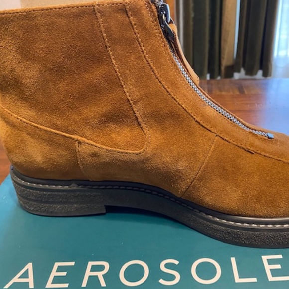 Aerosoles Vale Brown Suede Slip On Boot With Center Zip (NWT) - Picture 6 of 13